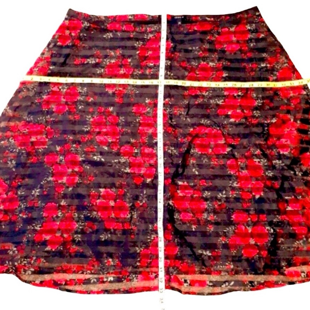 187- Torrid Black stripe and foral Midi Skirt - Picture 3 of 4